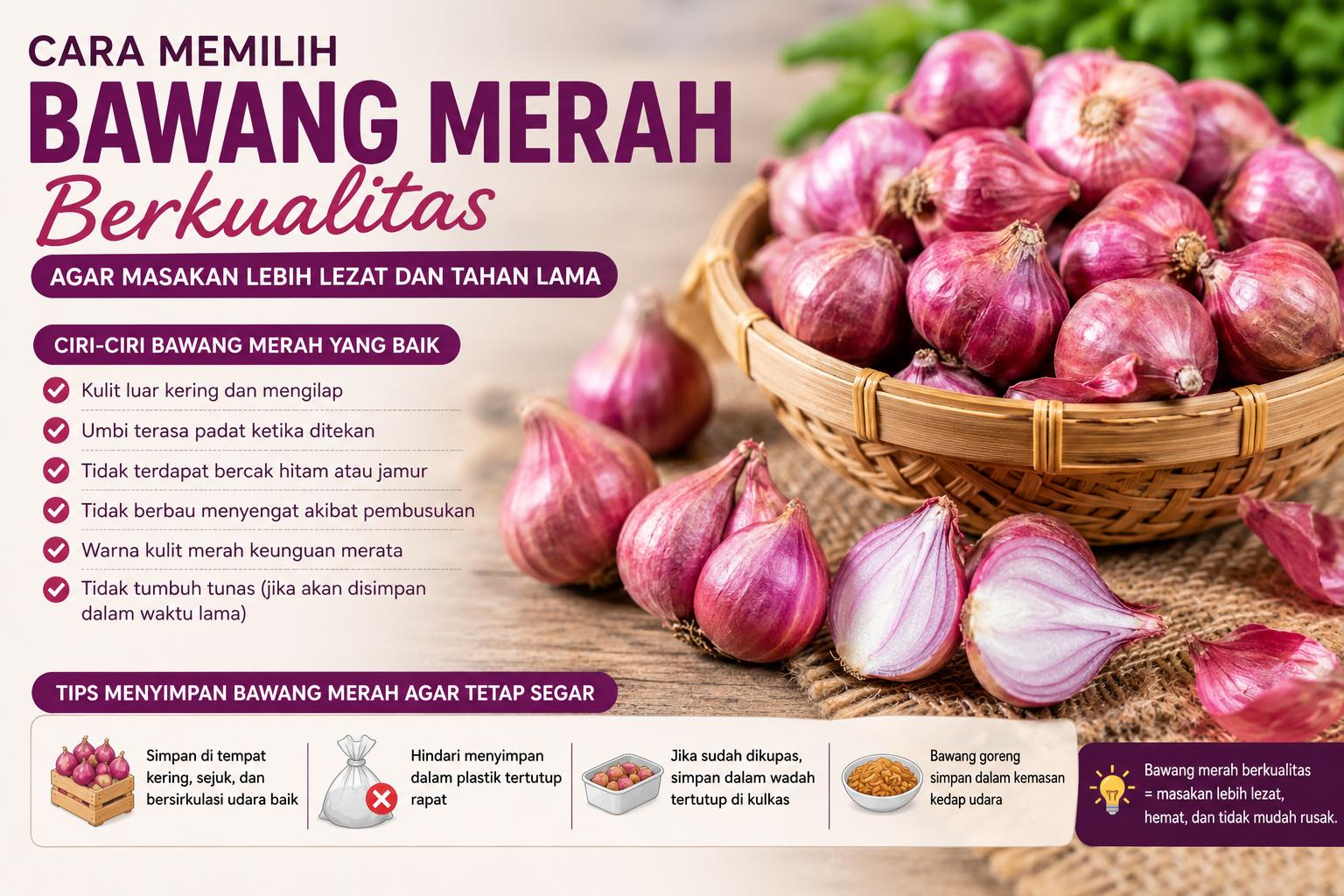 Cara Memilih Bawang Merah Berkualitas agar Masakan Lebih Lezat dan Tahan Lama