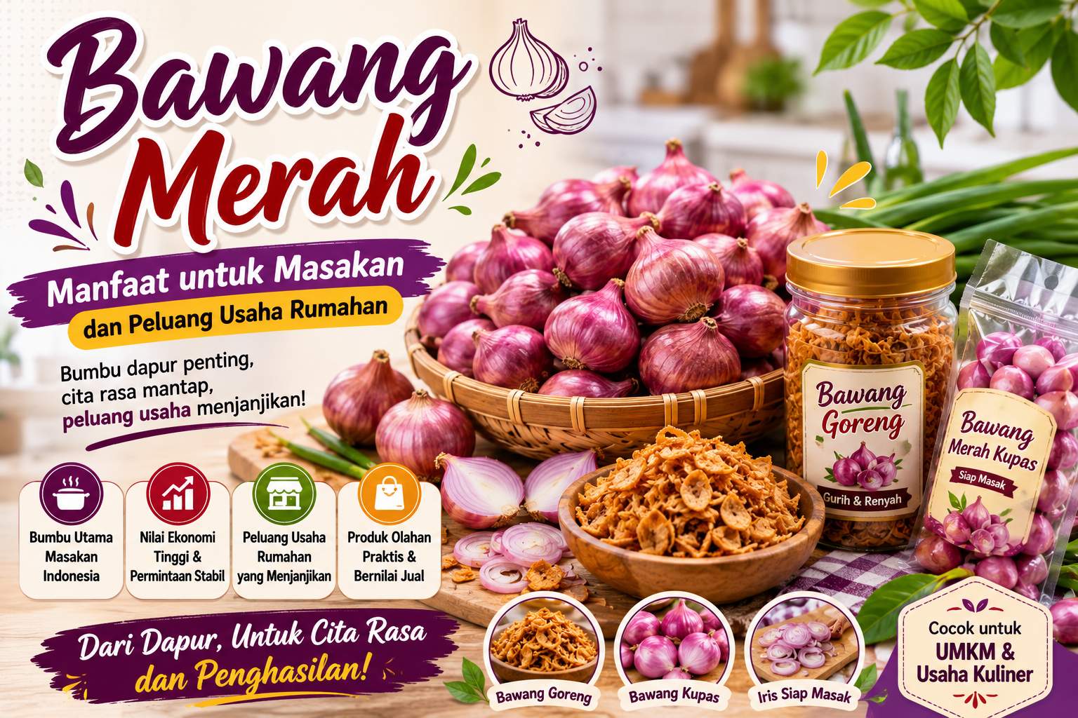Manfaat Bawang Merah untuk Masakan dan Usaha Rumahan