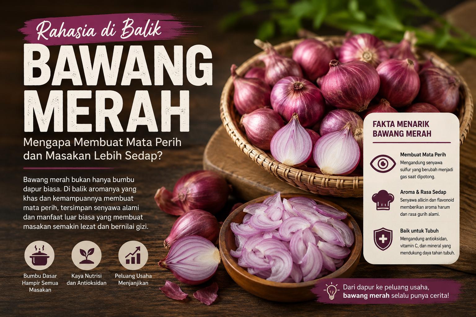 Rahasia di Balik Bawang Merah: Mengapa Membuat Mata Perih dan Masakan Lebih Sedap